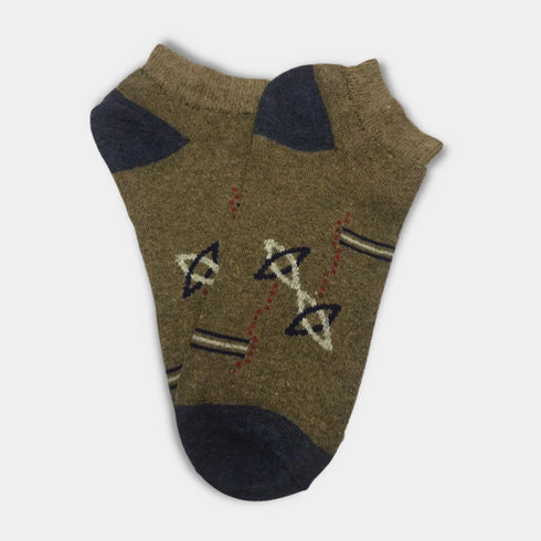 Premium Quality Strech Cotton Ankle Socks Brown